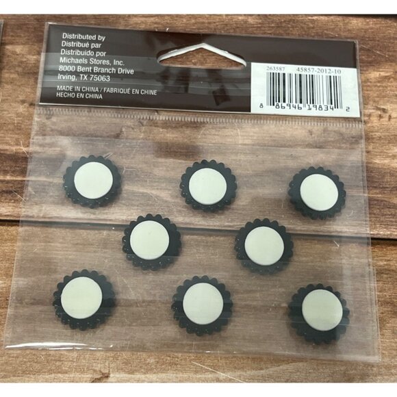 Recollections STICKER Embellishments 16 Pc Set FLORAL DIAMOND GEM BLACK SILVER - Picture 5 of 6